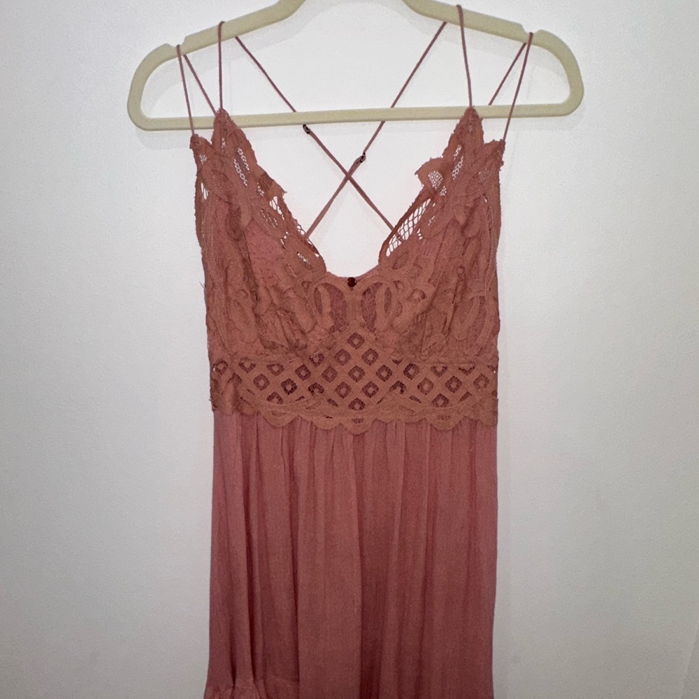 FREE PEOPLE FLORAL CROCHET DRESS